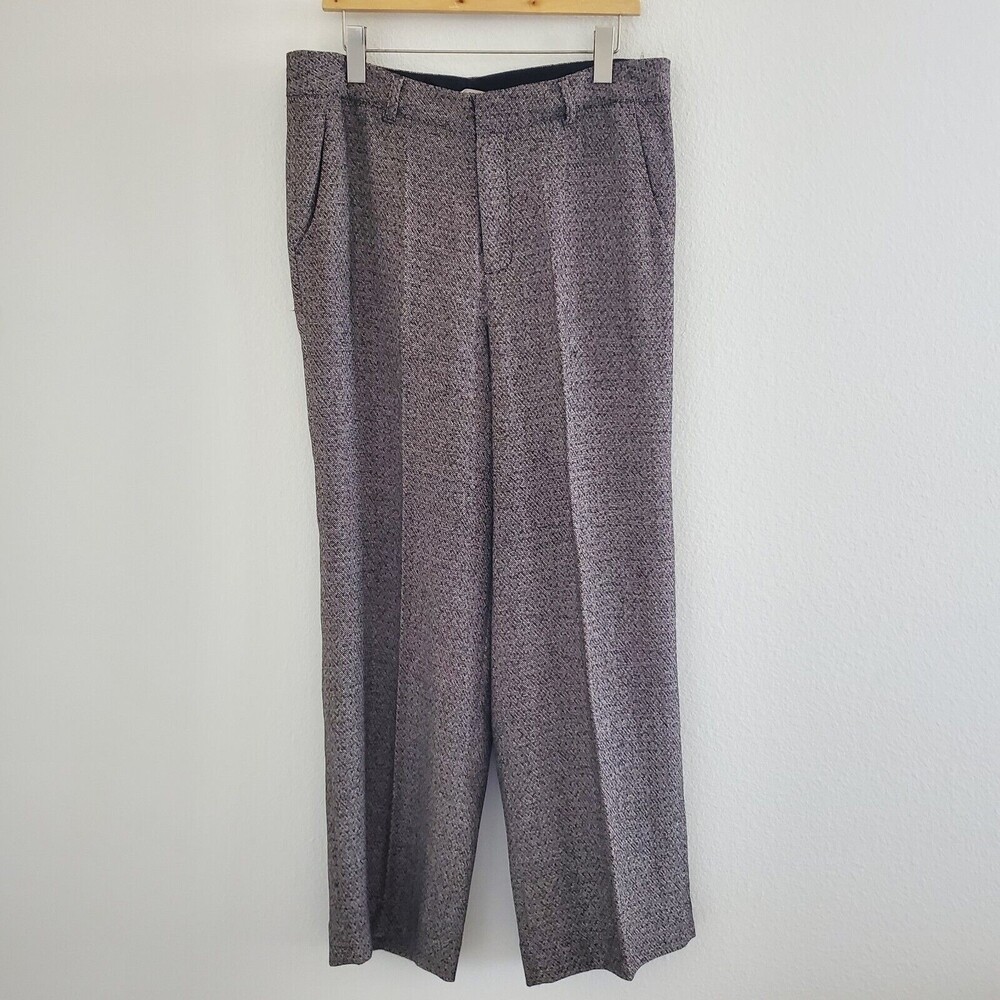 Soft Surroundings Pants 14 Brown Wide Leg Trousers Preppy Academia Business Work